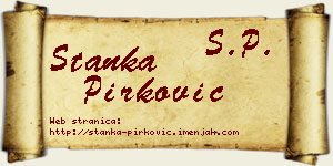Stanka Pirković vizit kartica